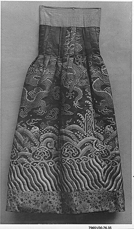 Imperial Theatrical Skirt for Court Lady, Silk, metallic thread, China 