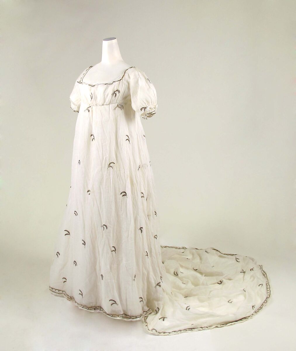 Dress, cotton, silver, probably French 
