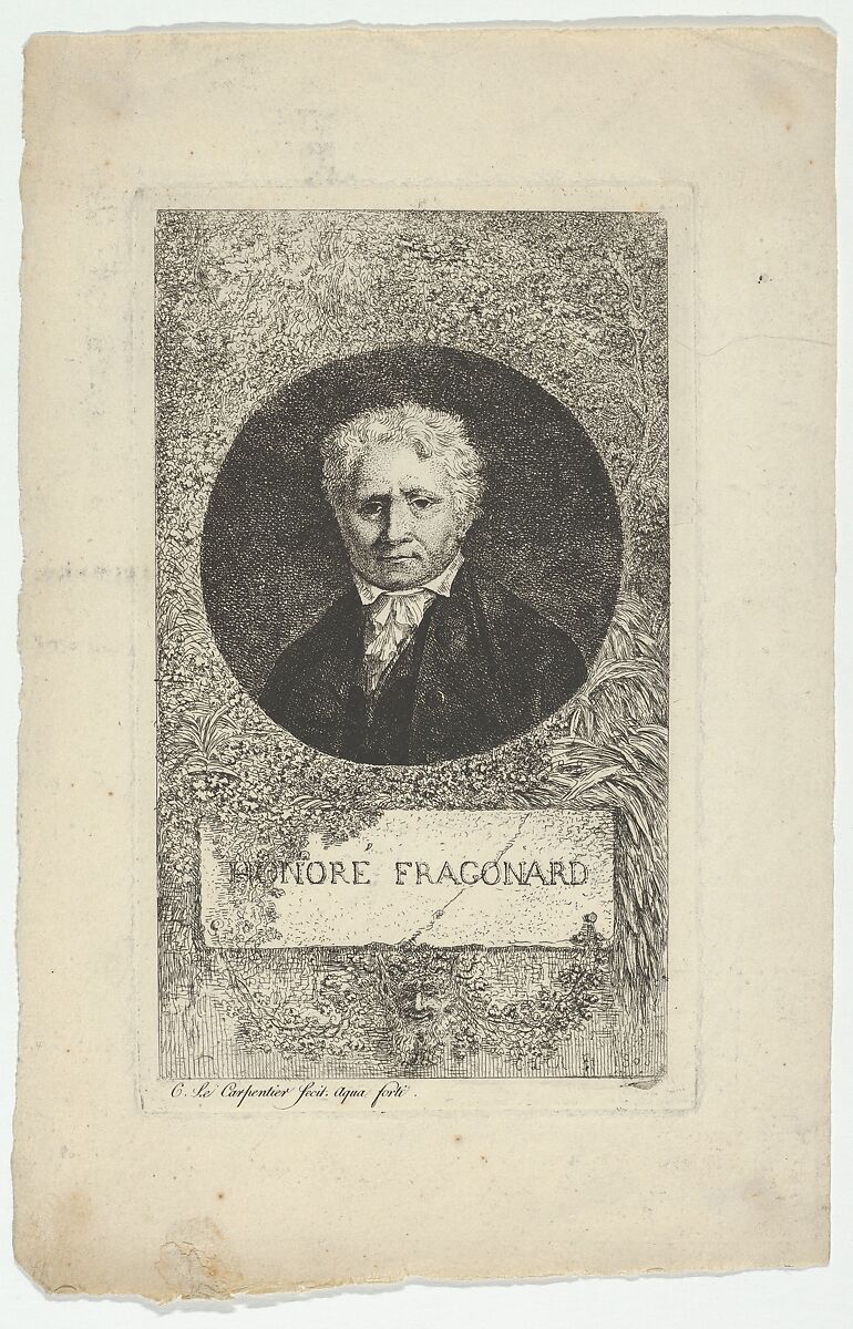 Portrait of Jean Honoré Fragonard, Charles Louis François Le Carpentier  French, Etching