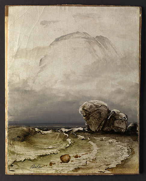 Coastal Landscape, Peder Balke (Norwegian, Helgøya, Nes 1804–1887 Oslo (Kristiania)), Oil on paper, laid down on cardboard 