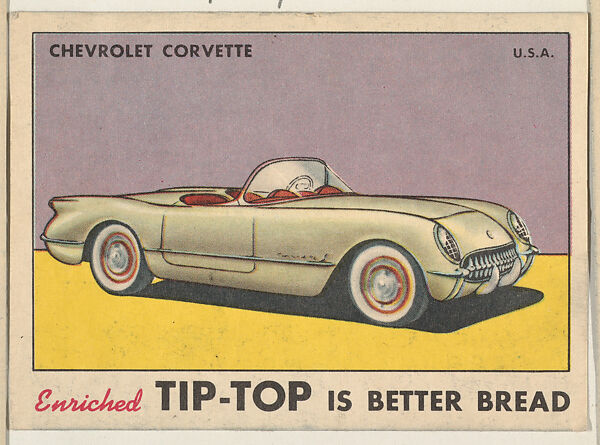 Chevrolet Corvette, issued by Tip Top Bakeries, Issued by Tip Top Bakeries, Commercial color lithograph 