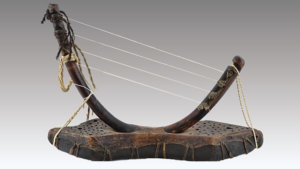 Waj, Wood, hide,  animal hair, nylon, cloth, Afghan (Nuristan)