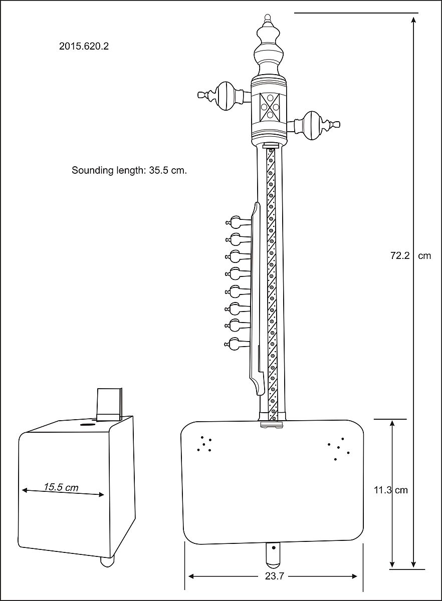 Ğičak (Ghichak), Wood, sheep-bone, camel-bone, mother of pearl, metal strips., Afghan