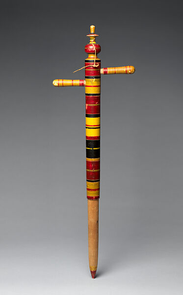 Ghichak spike, Wood, polychrome, Afghan