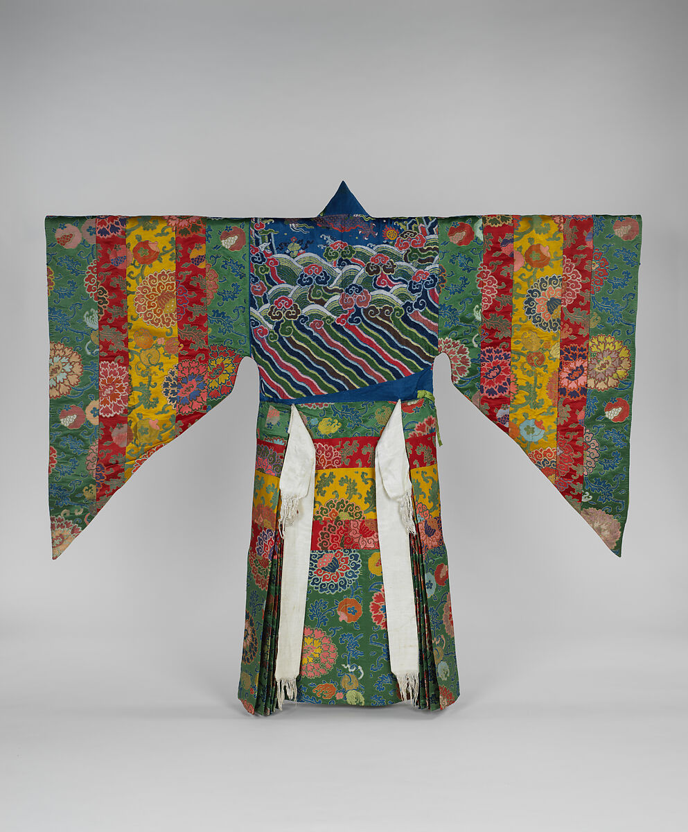 Monastic Dance Robe, Plain-weave silk brocaded with silk and metallic thread, China