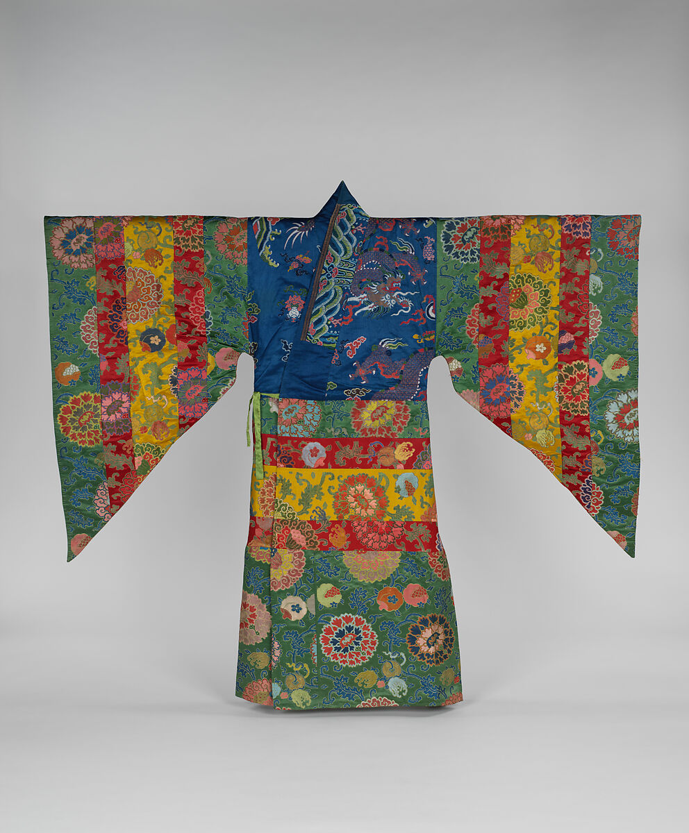 Monastic Dance Robe, Plain-weave silk brocaded with silk and metallic thread, China 