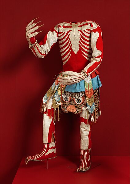 Skeleton Dance Costume, Silk, flannel, Tibet 