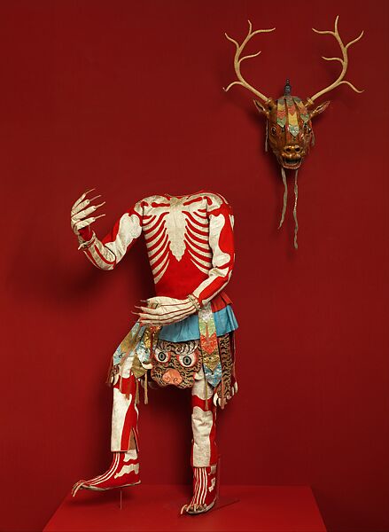 Skeleton Dance Costume, Silk and flannel, Tibet