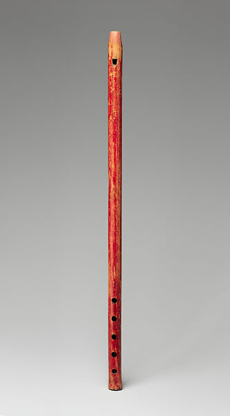 Fipple flute, Wood, red stain, Afghan (possibly Hazaras) 