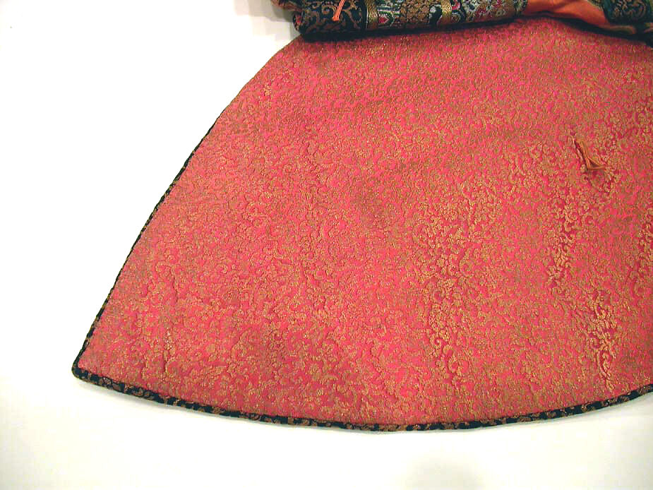 Woman's Robe of State, Silk and metallic thread embroidery on silk satin weave patterned with extra continuous wefts, China
