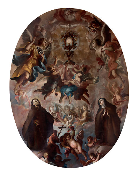 Apotheosis of the Eucharist (Apoteosis de la Eucaristía), Juan Rodríguez Juárez (Mexican, 1675–1728), Oil on canvas (Óleo sobre lienzo), Mexican 