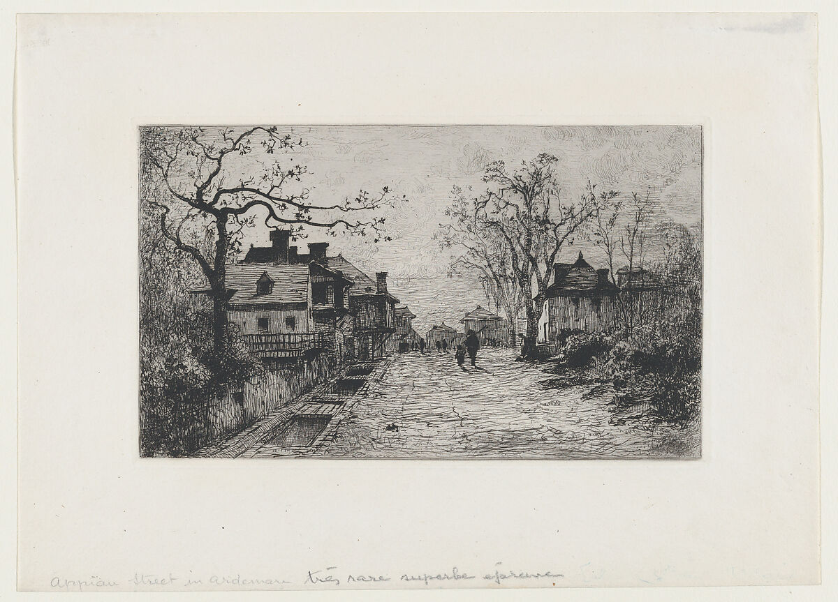 Village Street in Artemare (Ain), Adolphe Appian (French, Lyon 1818–1898 Lyon), Etching; third state of four 