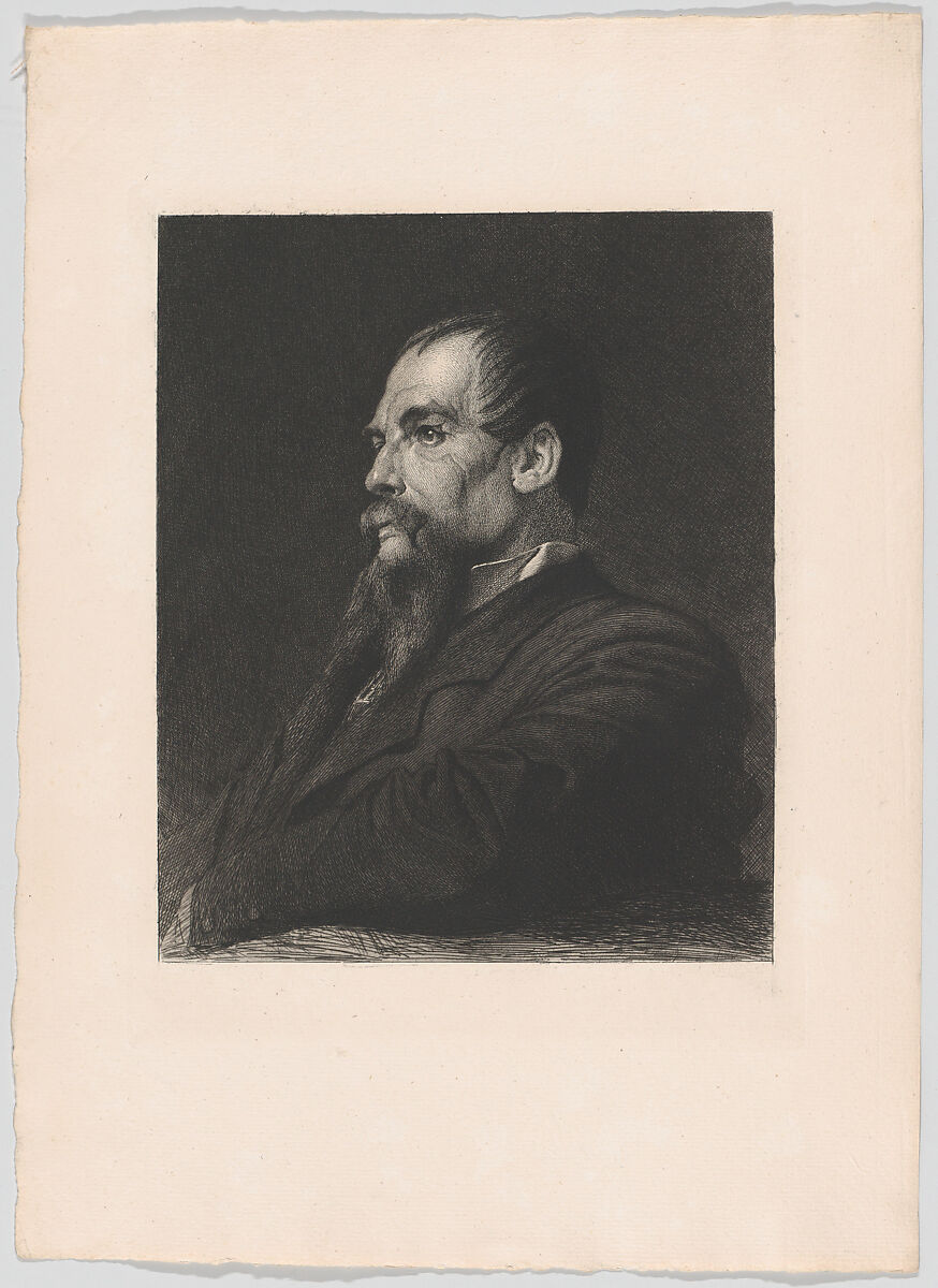 Portrait of Captain Burton, from "The Portfolio", Léopold Flameng (French (born Belgium), Brussels 1831–1911 Paris), Etching 