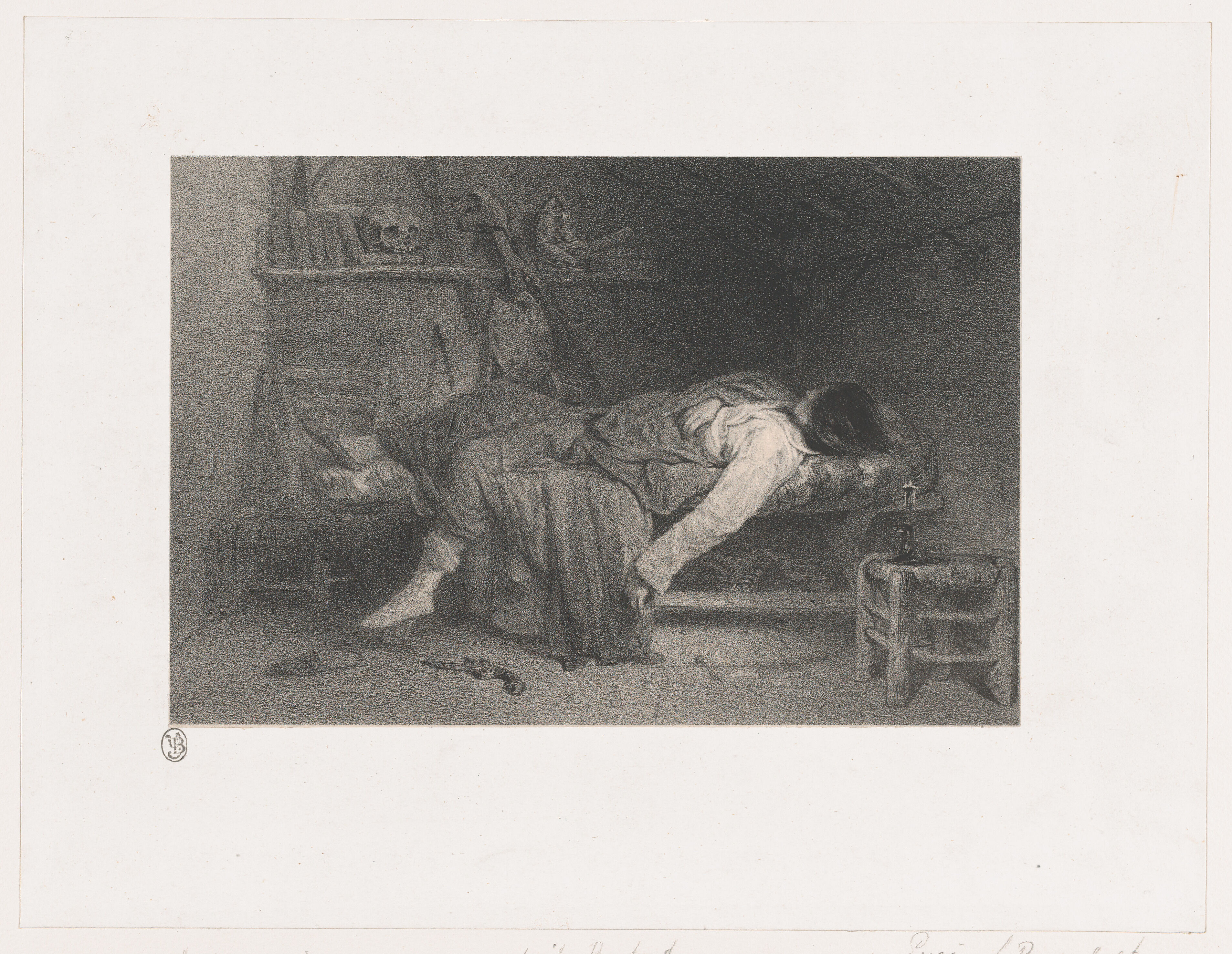 Handwritten illustration Suicide 原画 Eugène Leroux - Le Suicide, from 