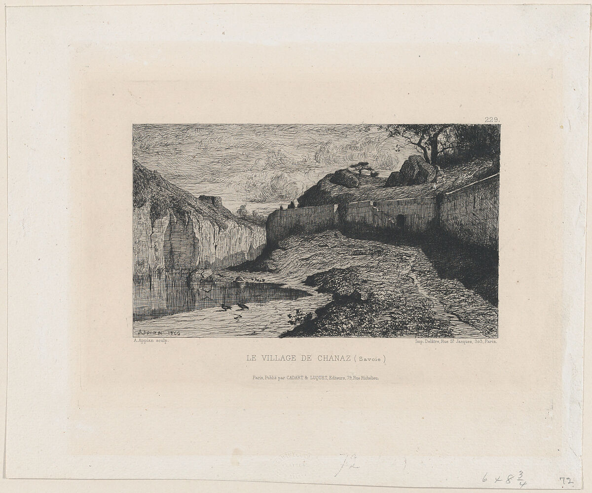 The Village of Chanaz (Savoie), Adolphe Appian (French, Lyon 1818–1898 Lyon), Etching; second state of three 