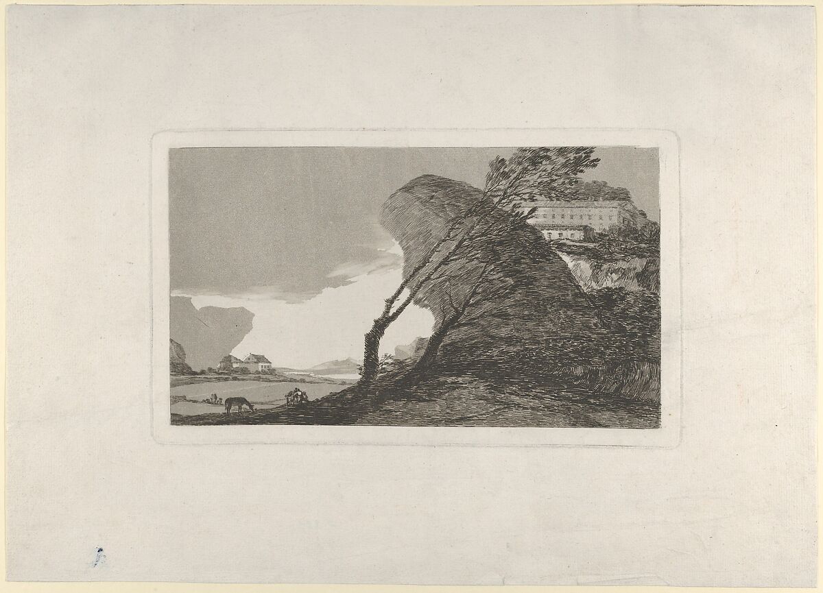 Landscape, Goya (Francisco de Goya y Lucientes) (Spanish, Fuendetodos 1746–1828 Bordeaux), Etching, aquatint 