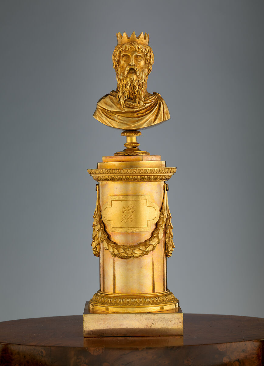 Obelisk clock with a Franklin movement, Case maker: David Roentgen (German, Herrnhaag 1743–1807 Wiesbaden, master 1780), Oak, thuya burl wood, gilded bronze, silver, and steel, German, Neuwied am Rhein