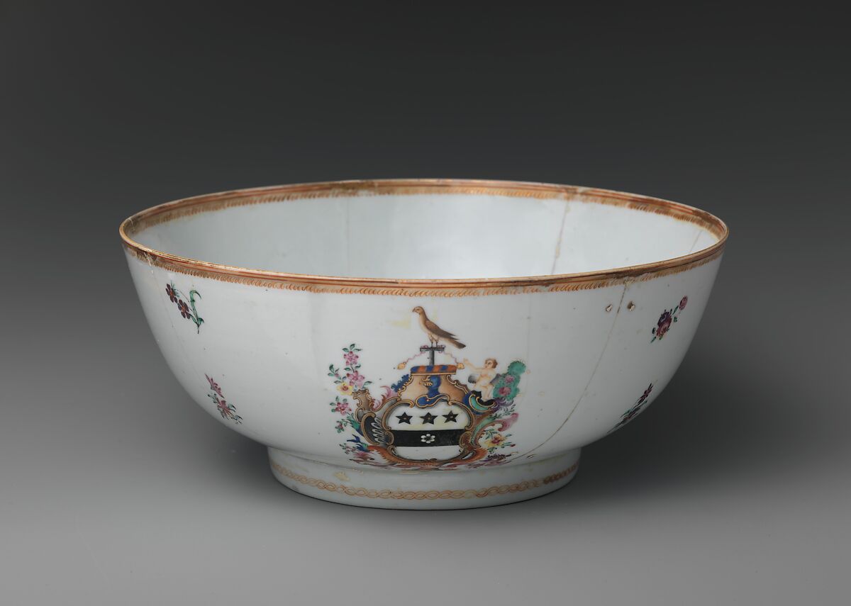 Salad Bowl, Porcelain, Chinese, for American market 