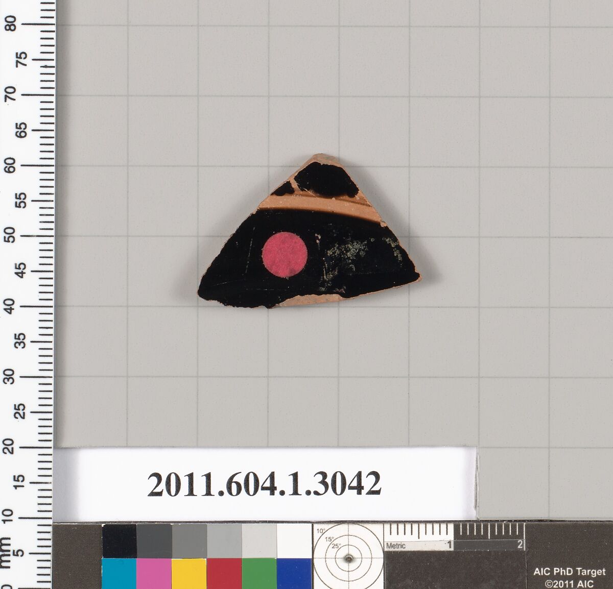 Terracotta fragment of a kylix (drinking cup), Terracotta, Greek, Attic