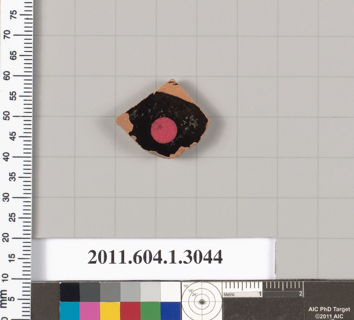 Terracotta fragment of a kylix (drinking cup), Terracotta, Greek, Attic