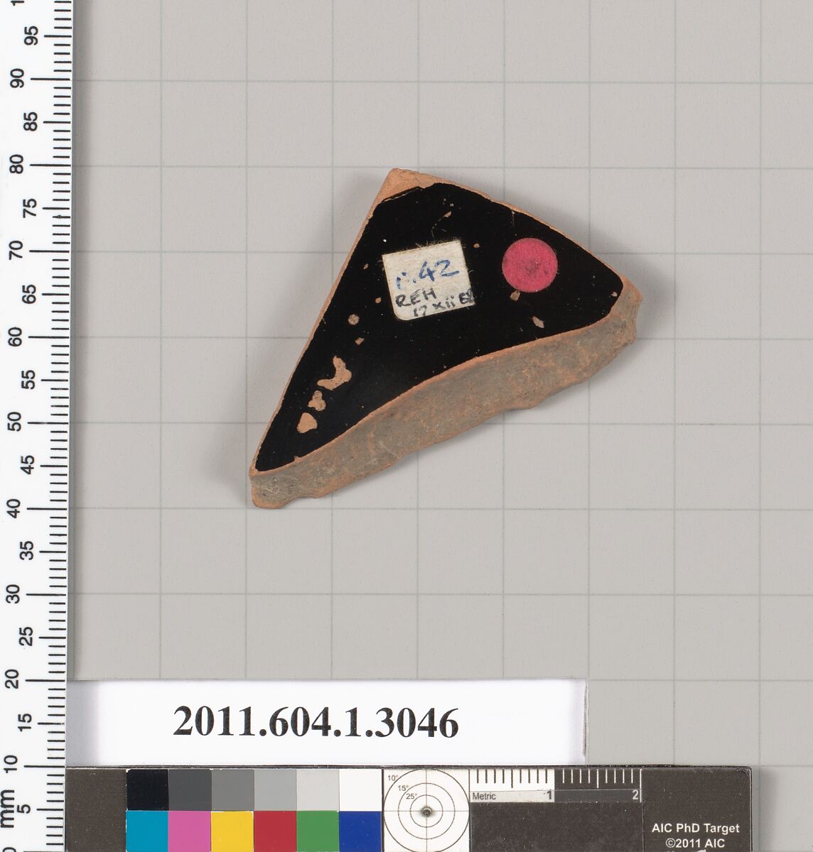 Terracotta fragment of a kylix (drinking cup), Terracotta, Greek, Attic