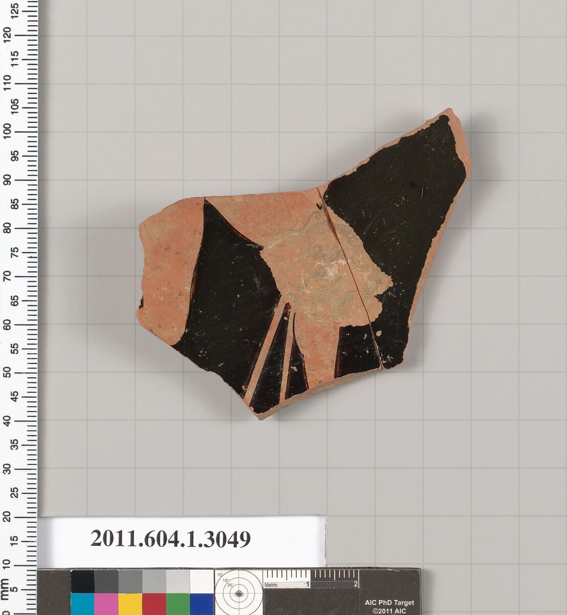 Terracotta fragment of a kylix (drinking cup), Terracotta, Greek, Attic