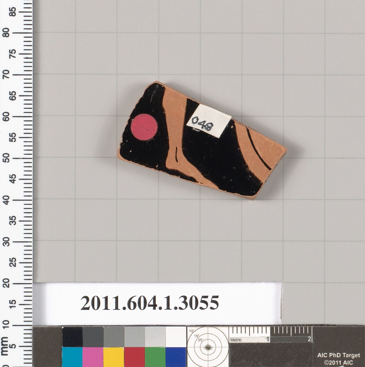 Terracotta fragment of a kylix (drinking cup), Terracotta, Greek, Attic