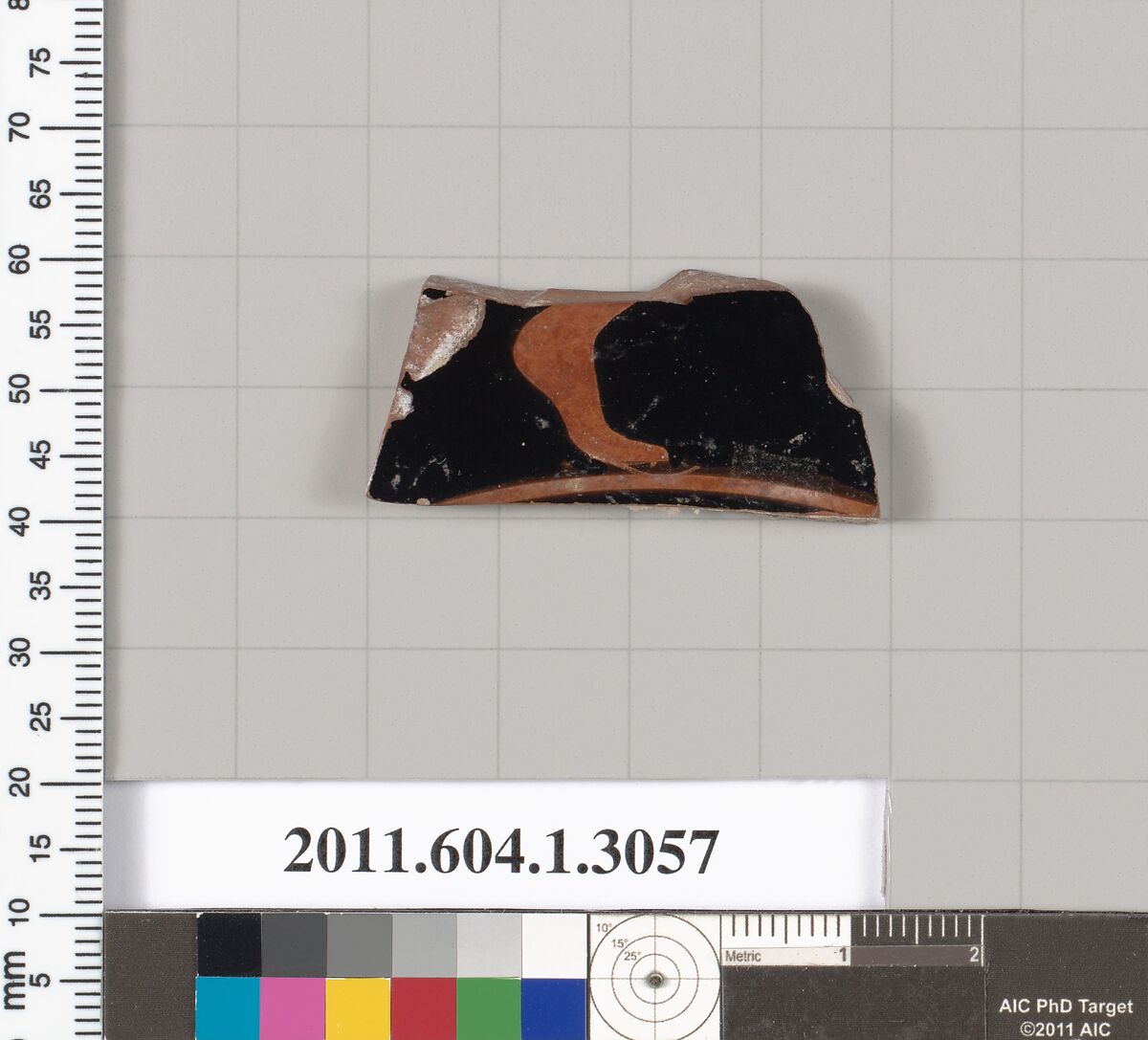 Terracotta fragment of a kylix (drinking cup), Terracotta, Greek, Attic