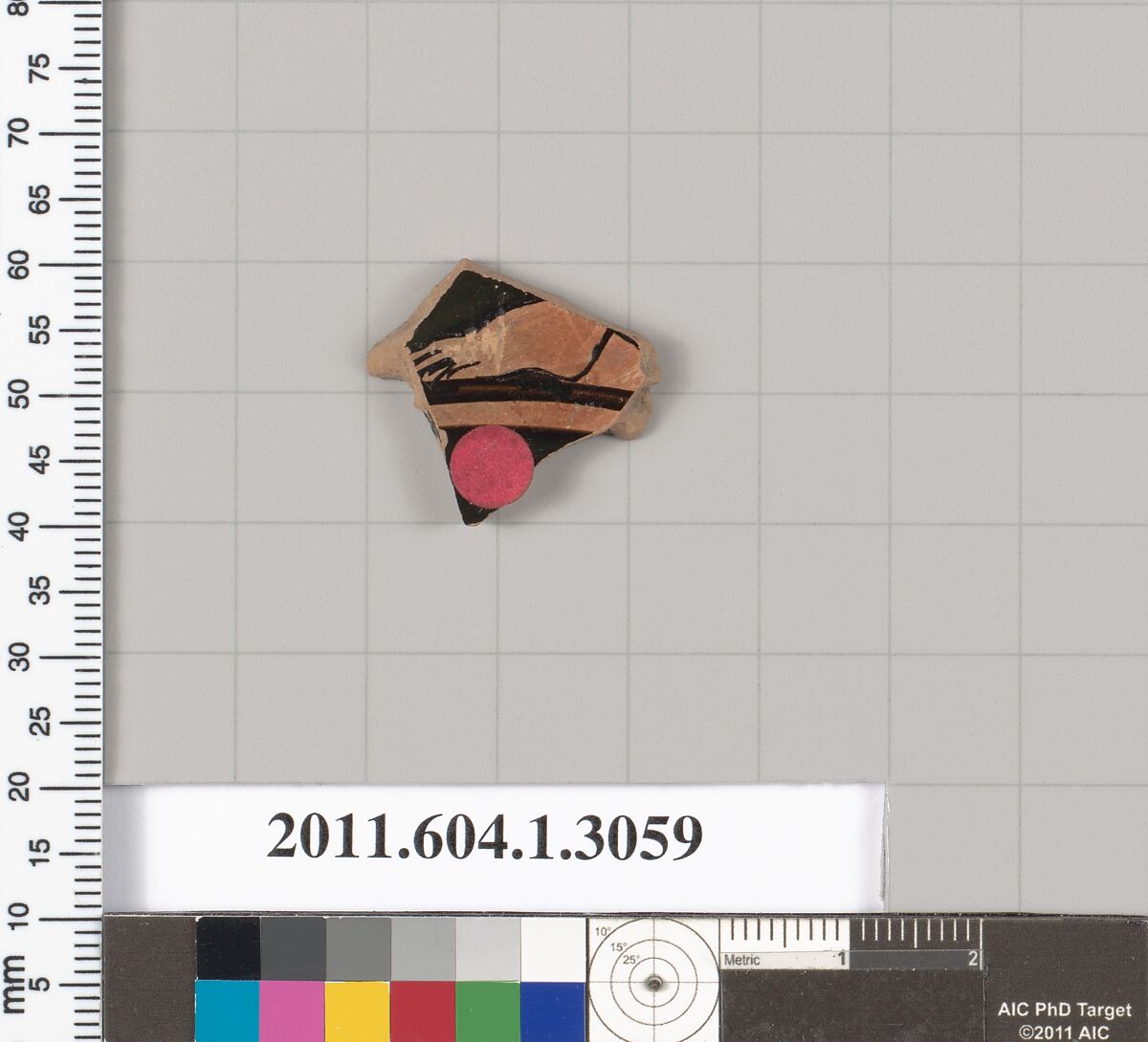 Terracotta fragment of a kylix (drinking cup), Terracotta, Greek, Attic