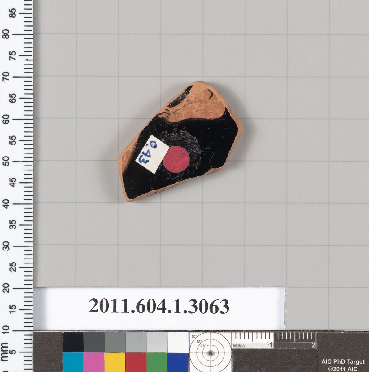 Terracotta fragment of a kylix (drinking cup), Terracotta, Greek, Attic
