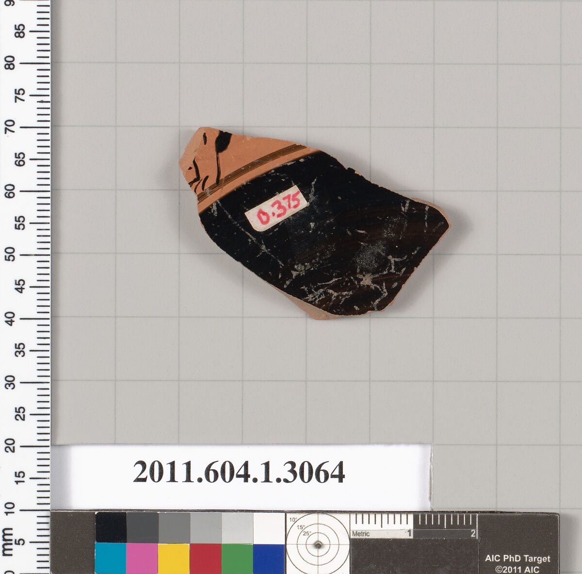 Terracotta fragment of a kylix (drinking cup), Terracotta, Greek, Attic