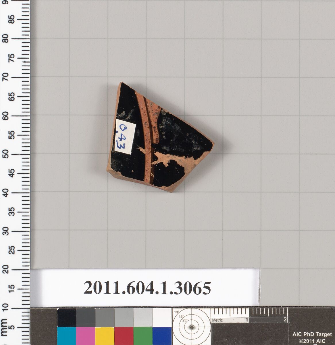 Terracotta fragment of a kylix (drinking cup), Terracotta, Greek, Attic