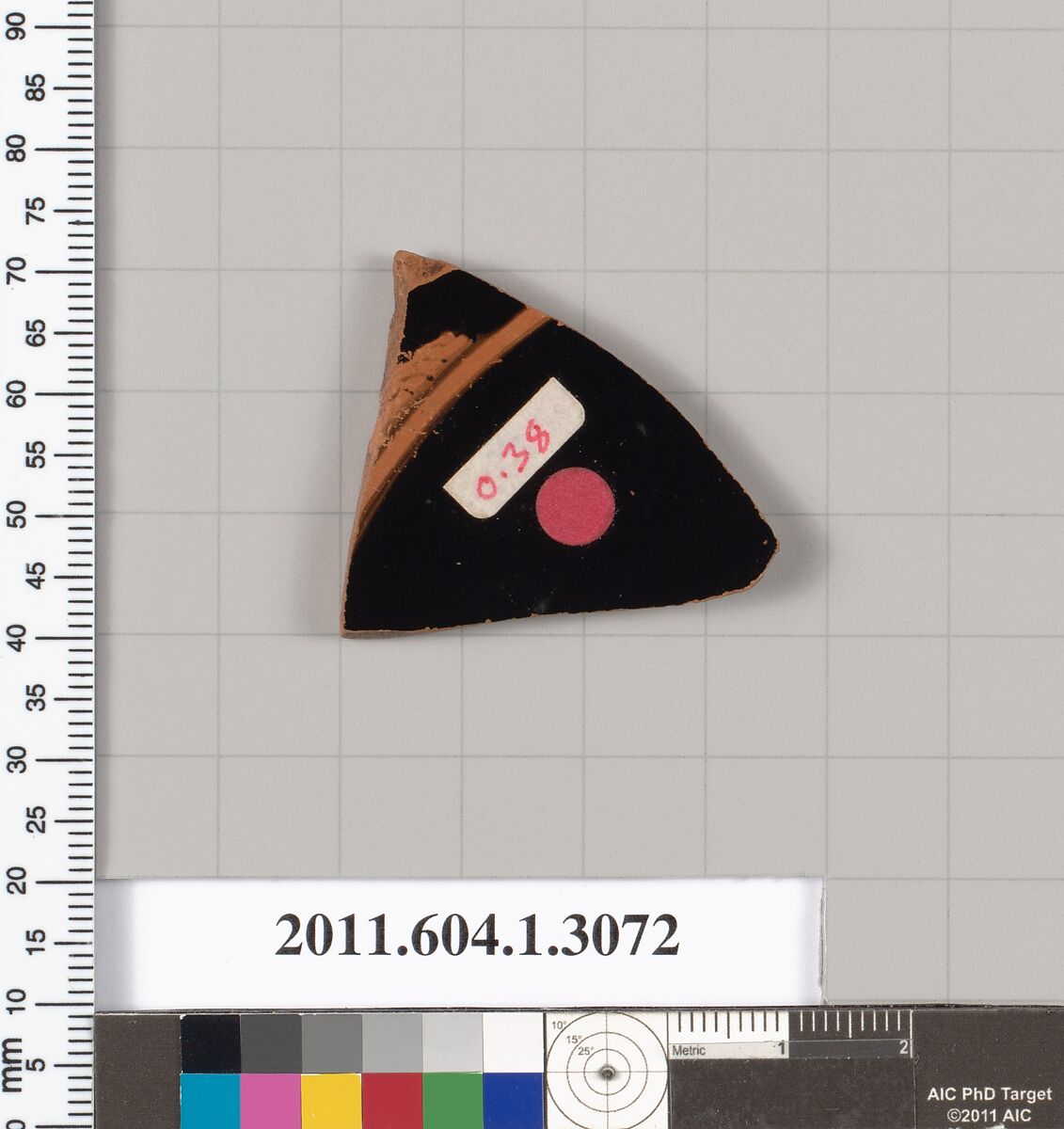 Terracotta fragment of a kylix (drinking cup), Terracotta, Greek, Attic