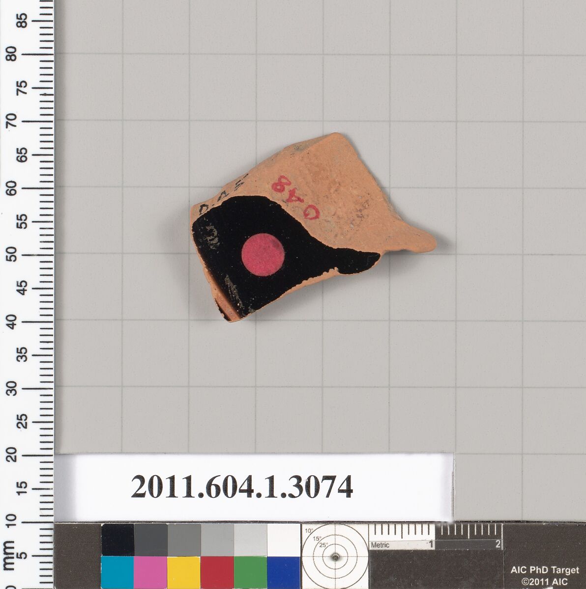 Terracotta fragment of a kylix (drinking cup), Terracotta, Greek, Attic