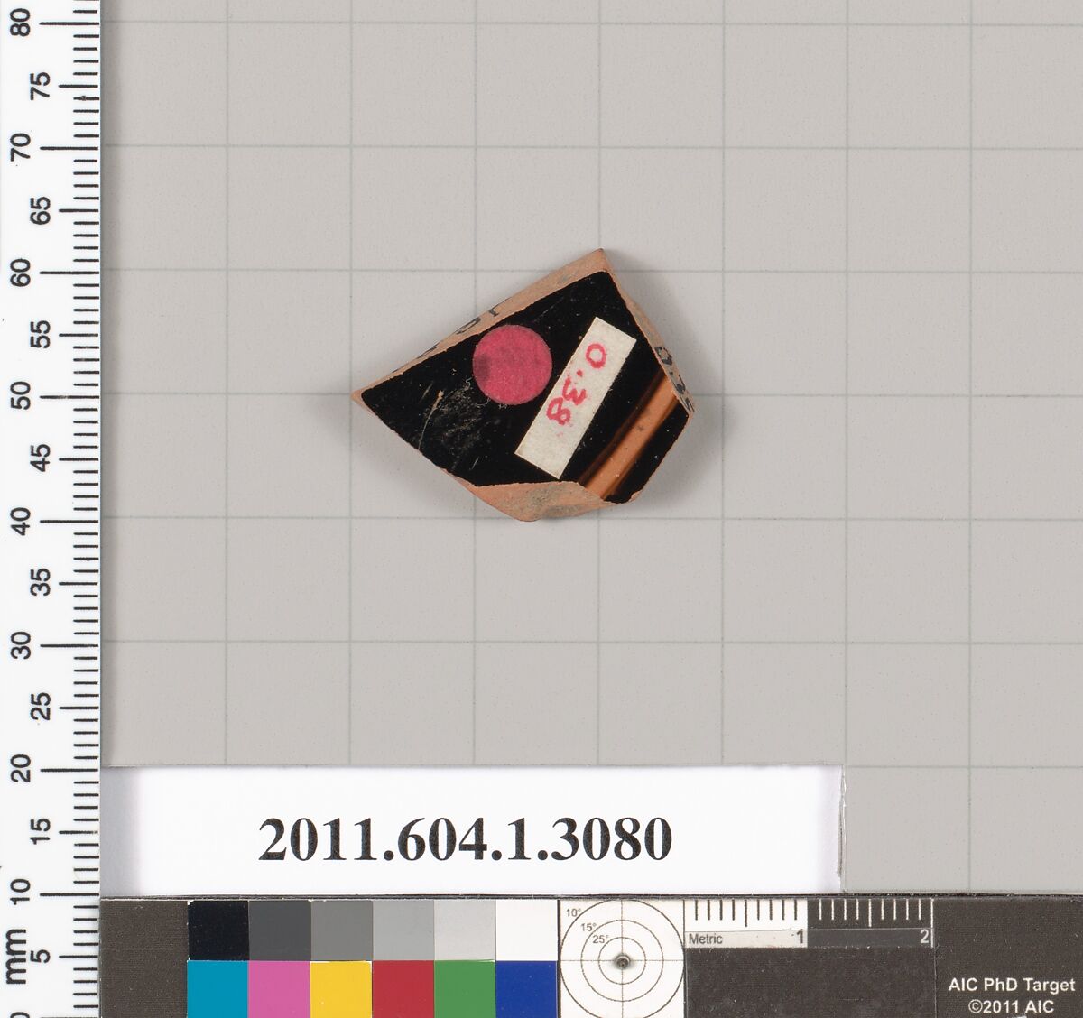 Terracotta fragment of a kylix (drinking cup), Terracotta, Greek, Attic