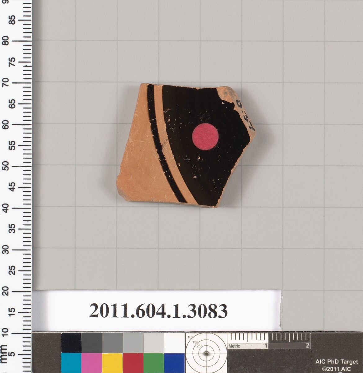 Terracotta fragment of a kylix (drinking cup), Terracotta, Greek, Attic