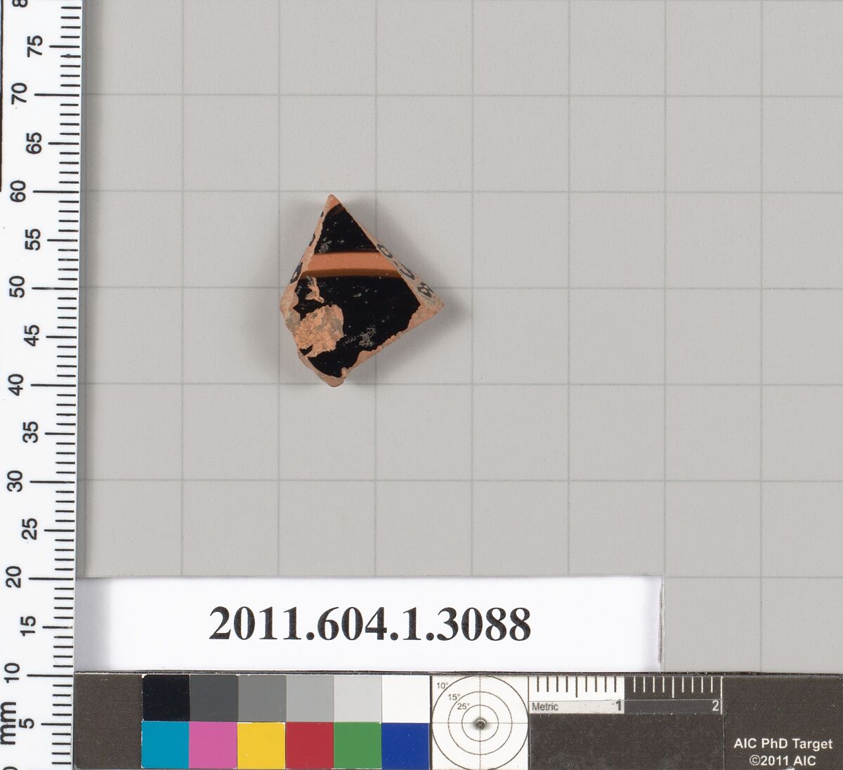 Terracotta fragment of a kylix (drinking cup), Terracotta, Greek, Attic