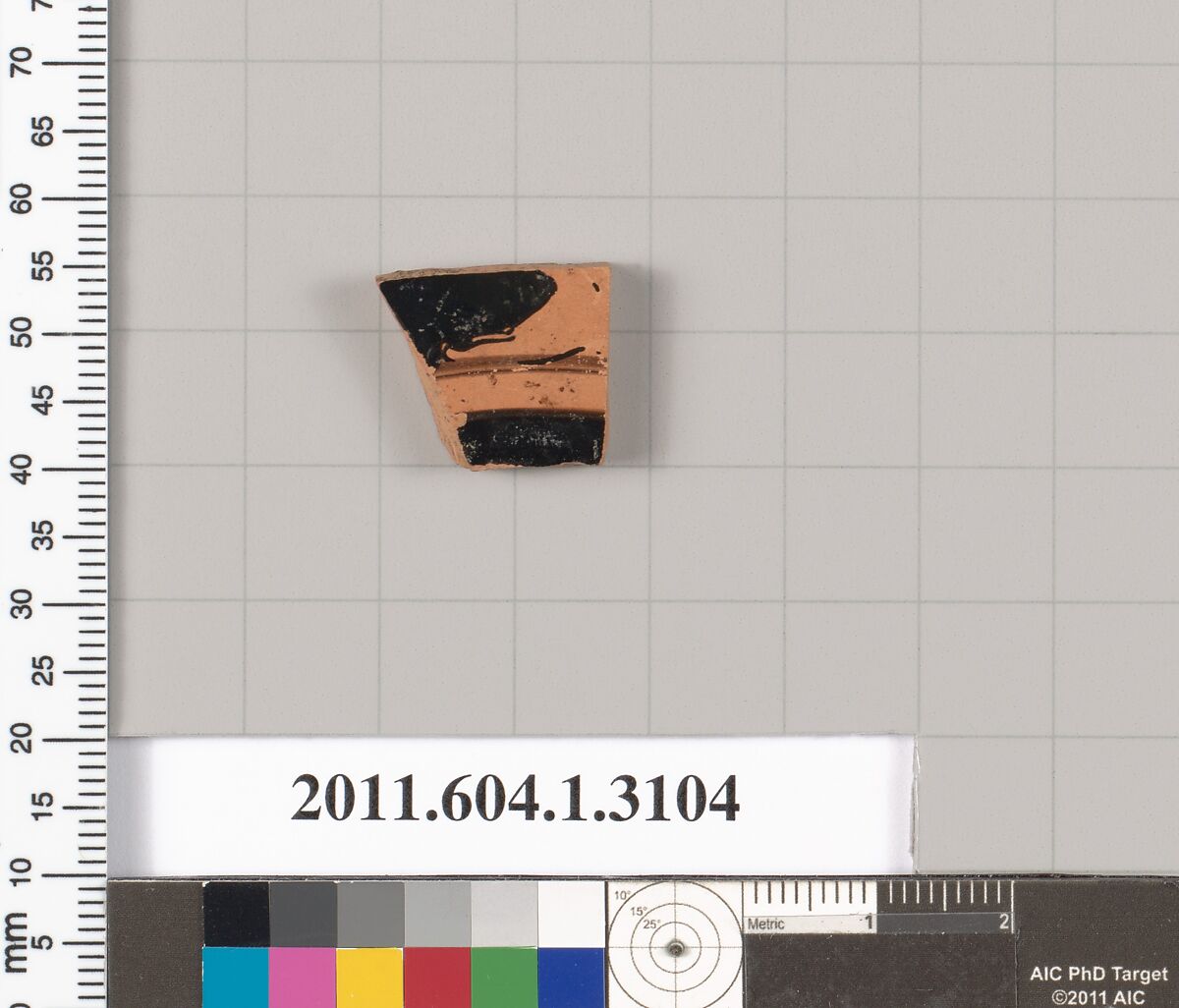 Terracotta fragment of a kylix (drinking cup), Terracotta, Greek, Attic