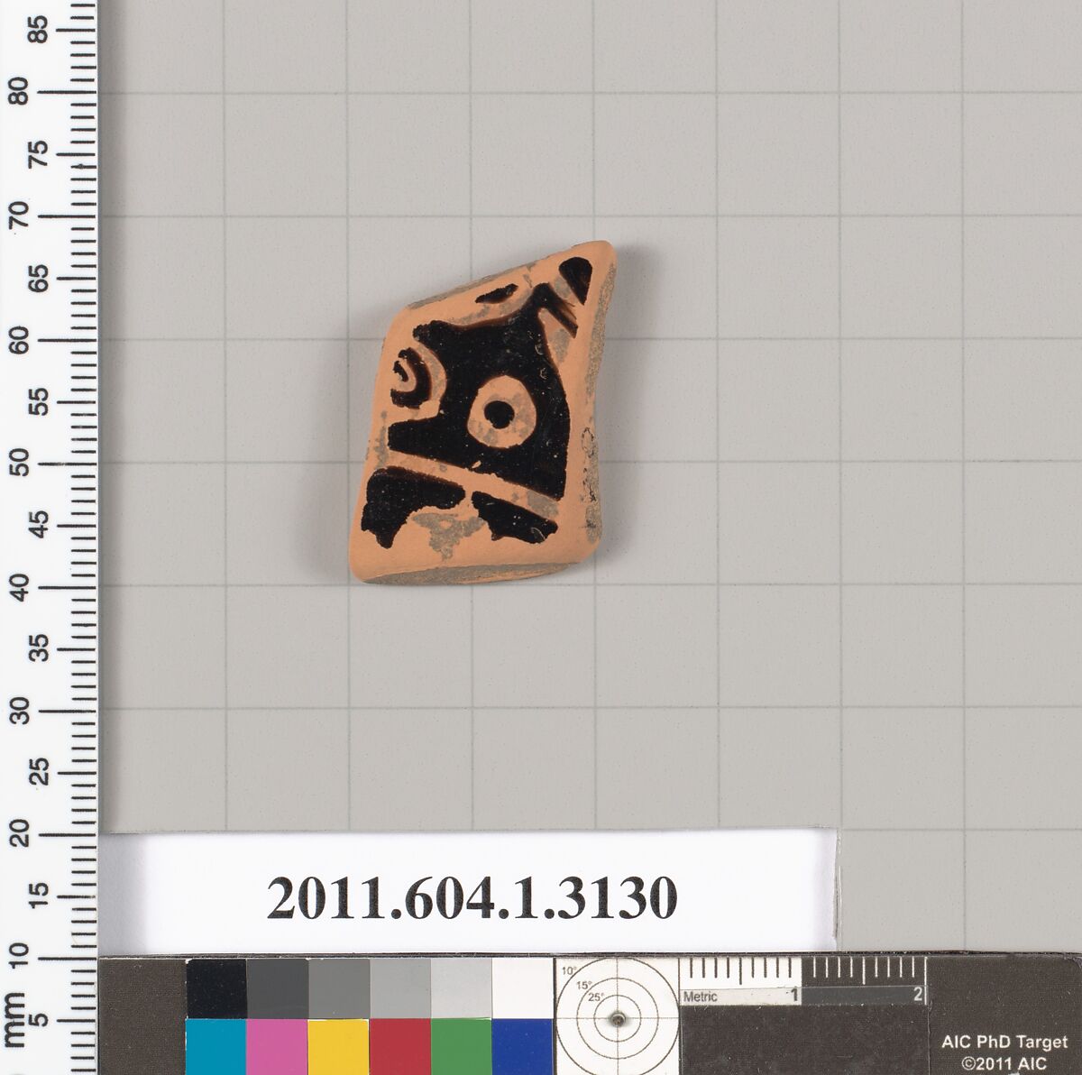 Terracotta fragment of a kylix (drinking cup), Terracotta, Greek, Attic