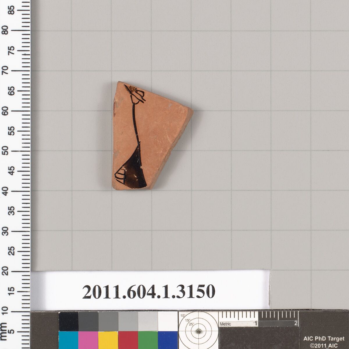 Terracotta fragment of a kylix (drinking cup), Terracotta, Greek, Attic