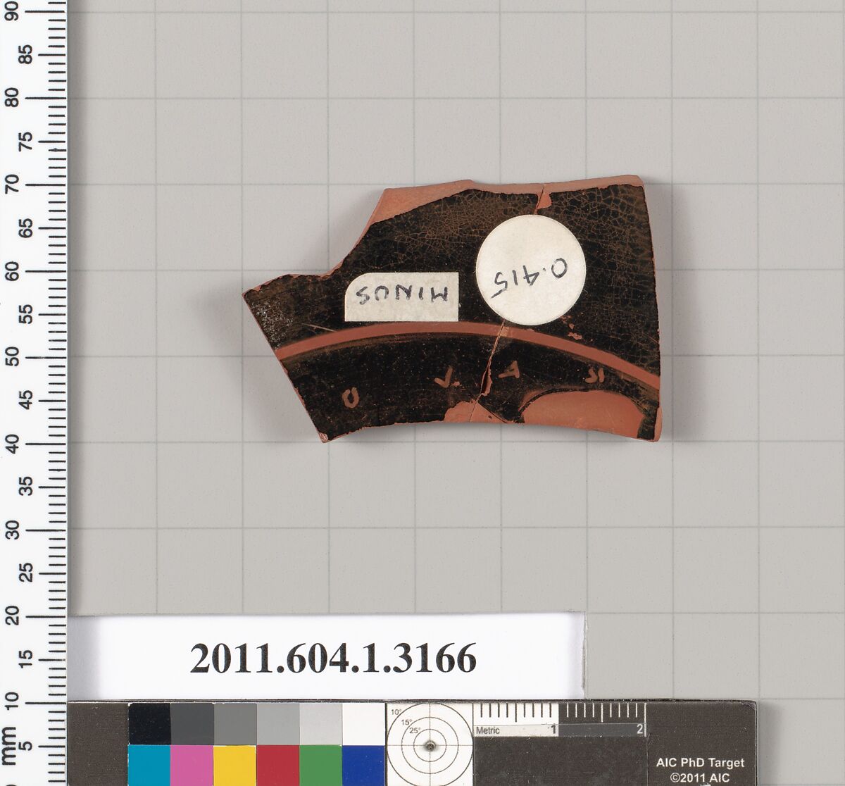 Terracotta fragment of a kylix (drinking cup), Terracotta, Greek, Attic
