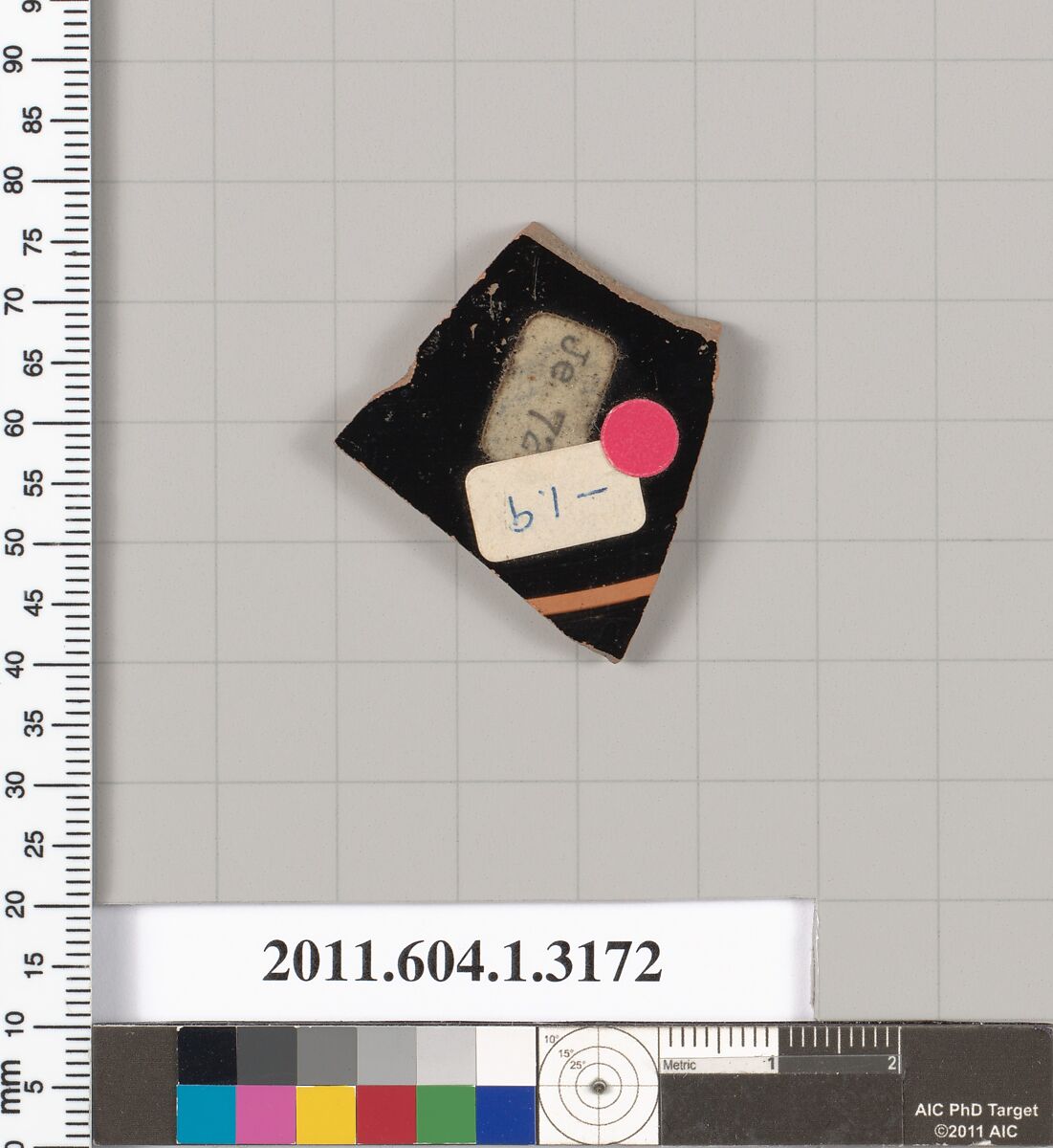 Terracotta fragment of a kylix (drinking cup), Terracotta, Greek, Attic