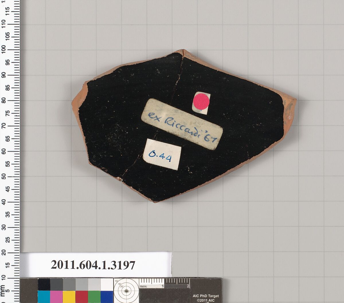 Terracotta fragment of a kylix (drinking cup), Terracotta, Greek, Attic