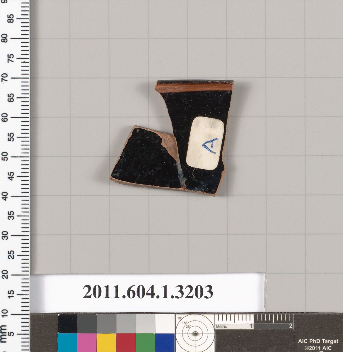 Terracotta rim fragment of a kylix (drinking cup), Terracotta, Greek, Attic