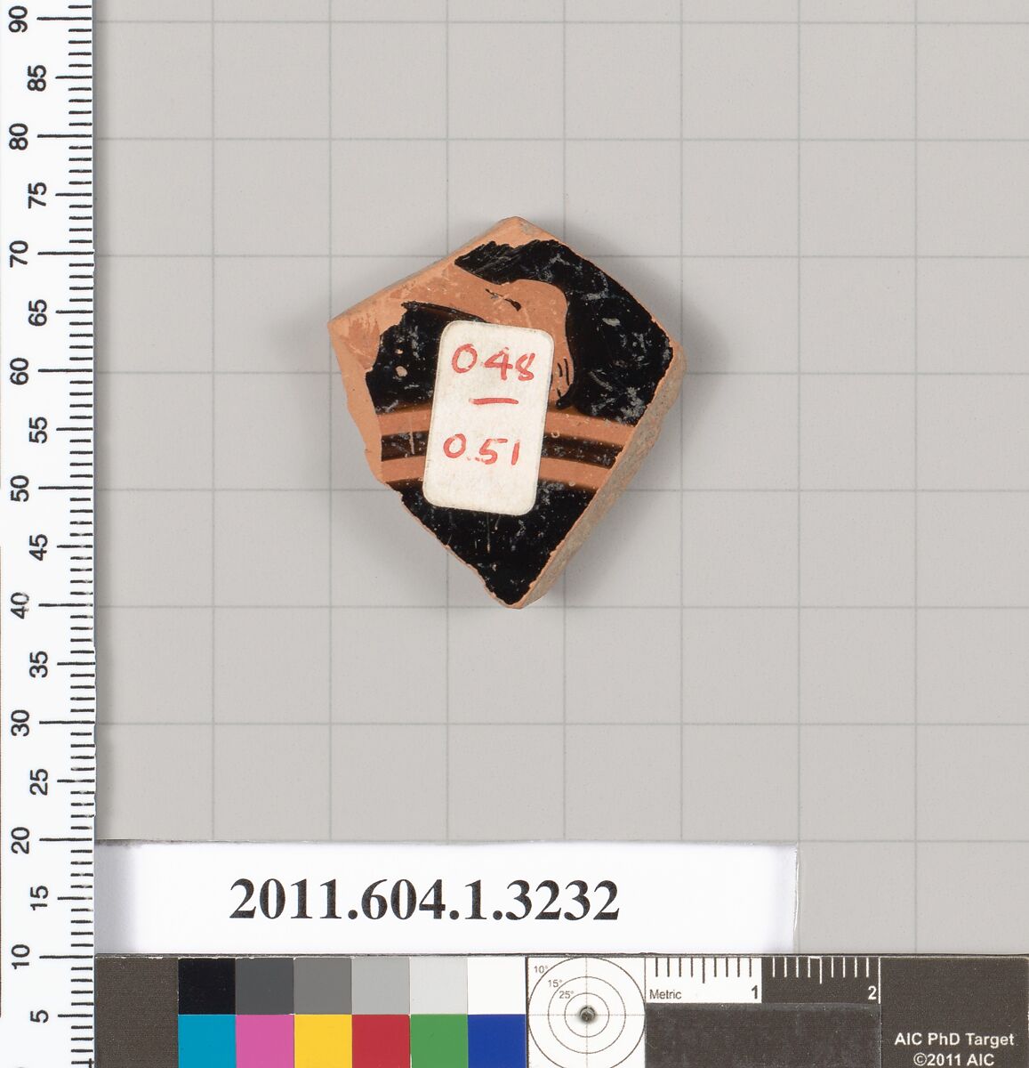Terracotta fragment of a kylix (drinking cup), Terracotta, Greek, Attic