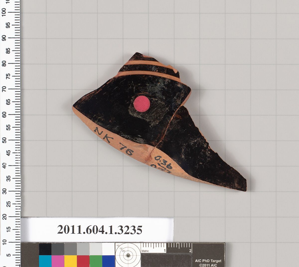 Terracotta fragment of a kylix (drinking cup), Terracotta, Greek, Attic