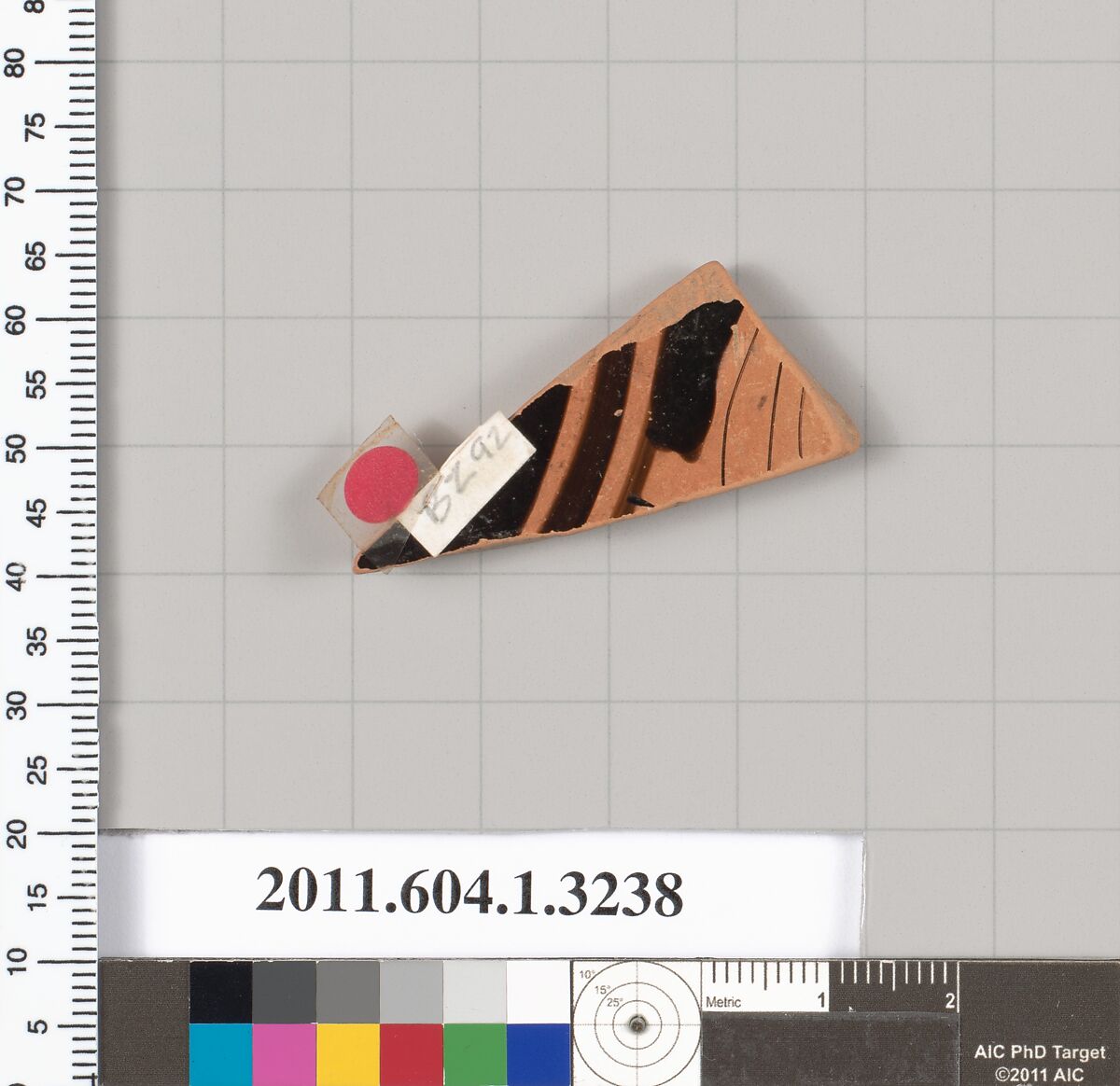 Terracotta fragment of a kylix (drinking cup), Terracotta, Greek, Attic