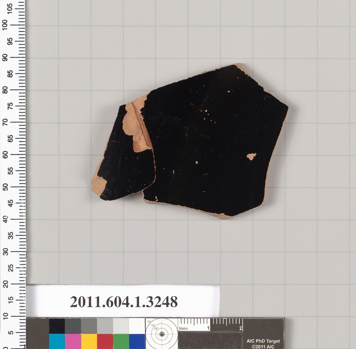 Terracotta fragment of a kylix (drinking cup), Terracotta, Greek, Attic