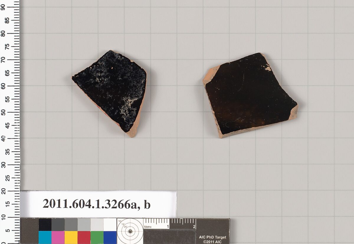 Terracotta fragments of kylikes (drinking cups), Terracotta, Greek, Attic