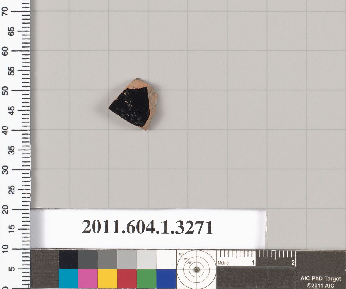 Terracotta fragment of a kylix (drinking cup), Terracotta, Greek, Attic